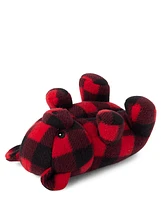 Unisex Toddler Matching Family Buffalo Plaid Bear Slippers