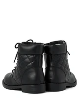 Girls Quilted Lace Up Booties