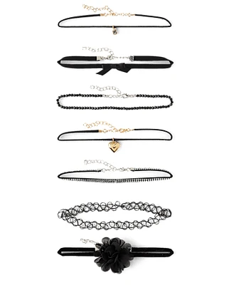 Girls Bow Choker Necklace 7-Pack