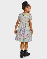 Toddler Girls Rainbow Girl Power Everyday Dress