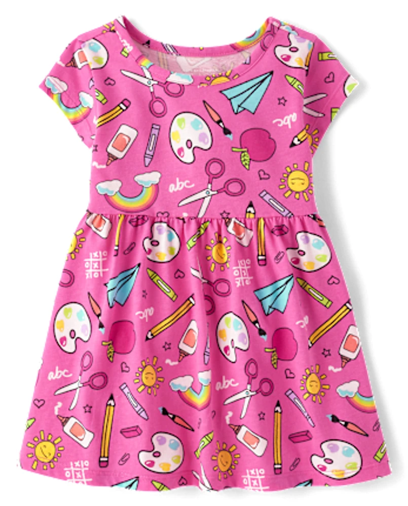 Toddler Girls School Doodle Everyday Dress