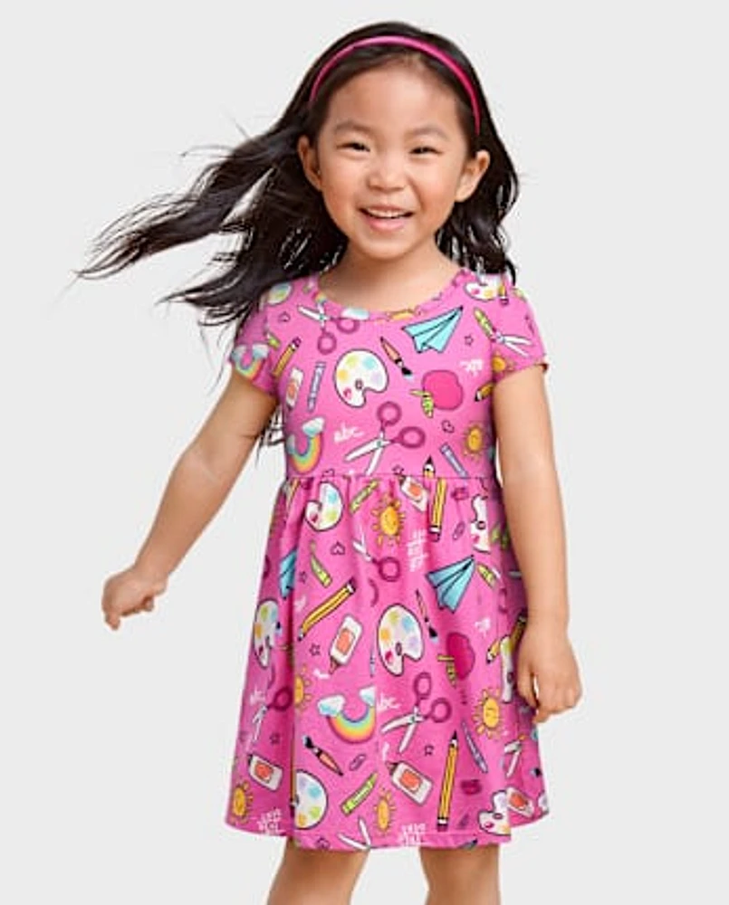 Toddler Girls School Doodle Everyday Dress