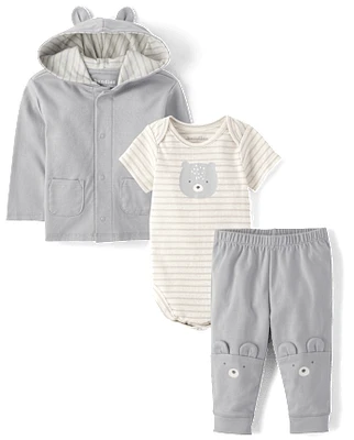 Unisex Baby Bear 3-Piece Outfit Set