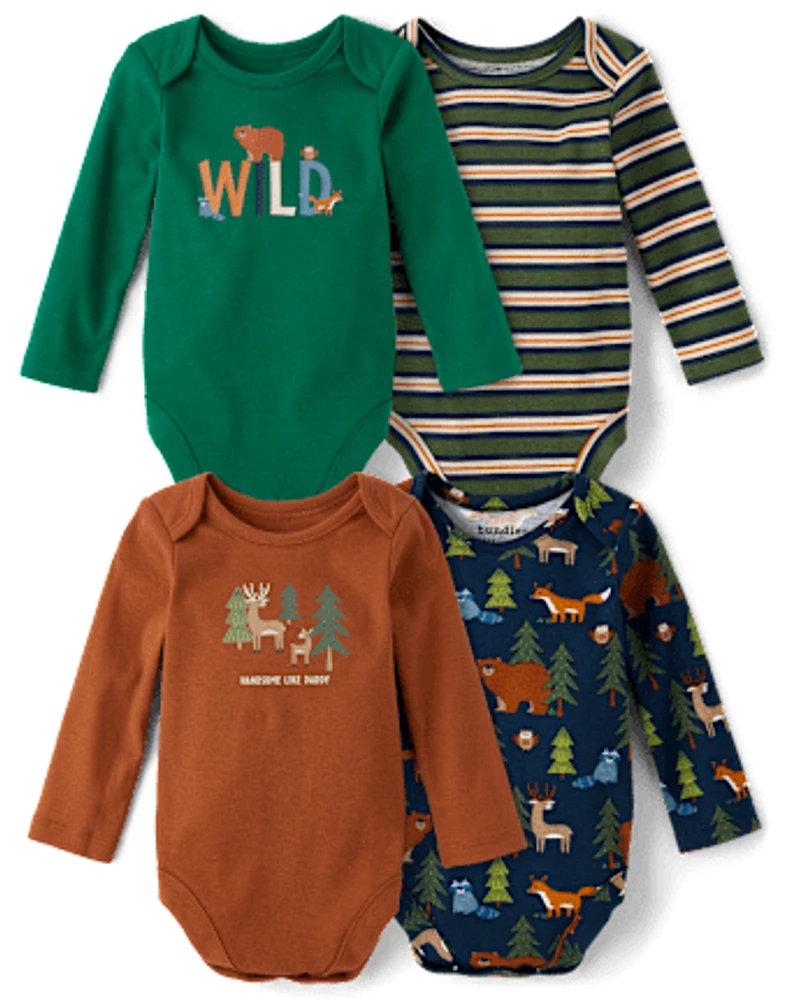 Lot de 4 bodys Forest Bébé garçon