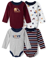 Baby Boys Animal Bodysuit 4-Pack