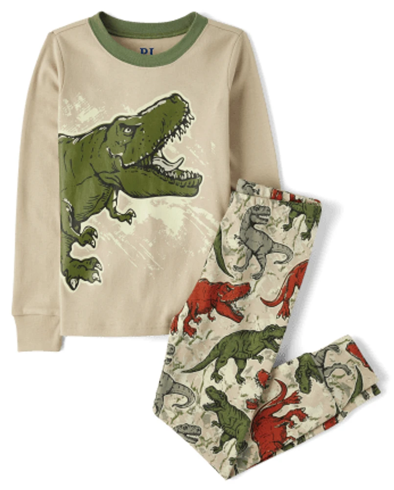 Boys Dino Snug Fit Cotton Pajamas