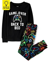 Boys Glow Video Game Snug Fit Cotton Pajamas