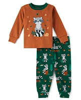 Baby And Toddler Boys Raccoon Snug Fit Cotton Pajamas