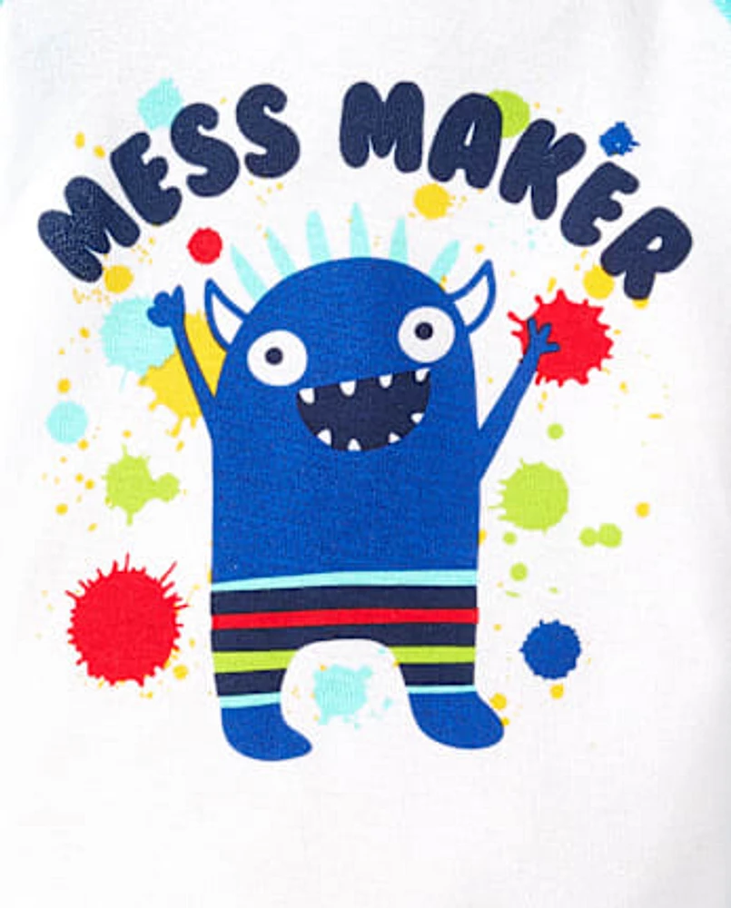 Baby And Toddler Boys Mess Maker Monster Snug Fit Cotton Pajamas