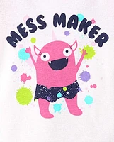 Baby And Toddler Girls Mess Maker Monster Snug Fit Cotton Pajamas