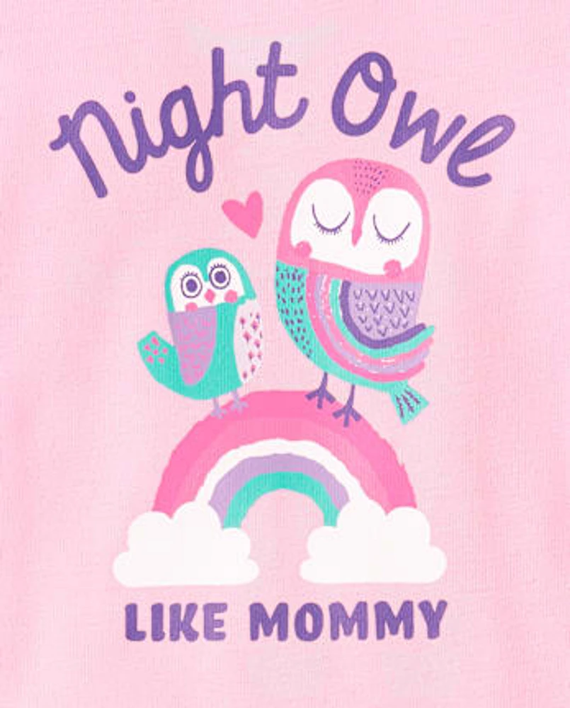 Baby And Toddler Girls Night Owl Snug Fit Cotton Pajamas