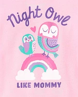 Baby And Toddler Girls Night Owl Snug Fit Cotton Pajamas