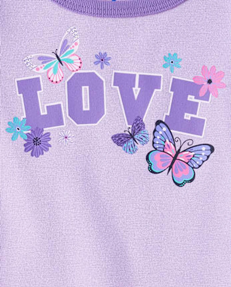 Baby And Toddler Girls Love Butterfly Snug Fit Cotton Pajamas