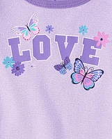 Baby And Toddler Girls Love Butterfly Snug Fit Cotton Pajamas