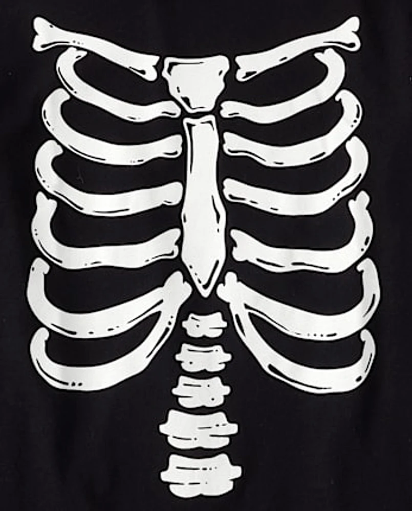 Unisex Kids Matching Family Glow Skeleton Graphic Tee