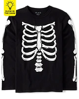 Unisex Kids Matching Family Glow Skeleton Graphic Tee