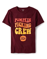 Unisex Adult Matching Family Pumpkin Picking Crew 2024 Graphic Tee