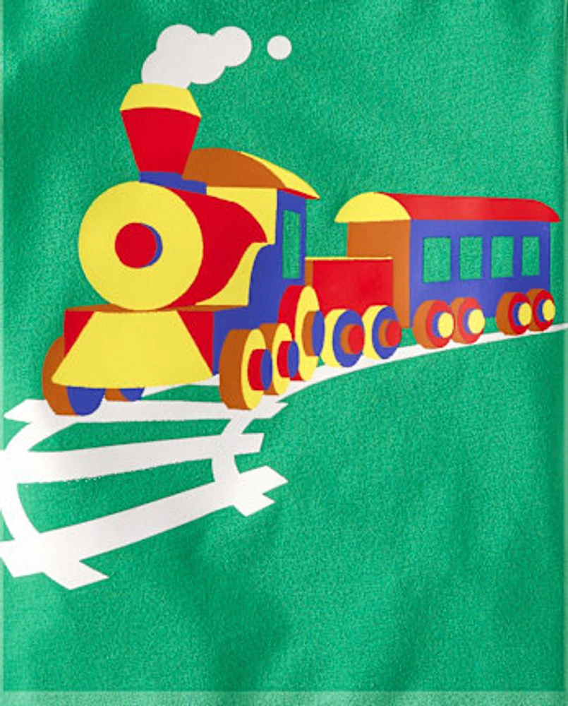 Baby And Toddler Boys Train Graphic Tee