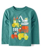 Baby And Toddler Boys Construction Vehicle Graphic Tee