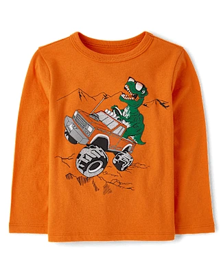 Baby And Toddler Boys Dino Monster Truck Graphic Tee