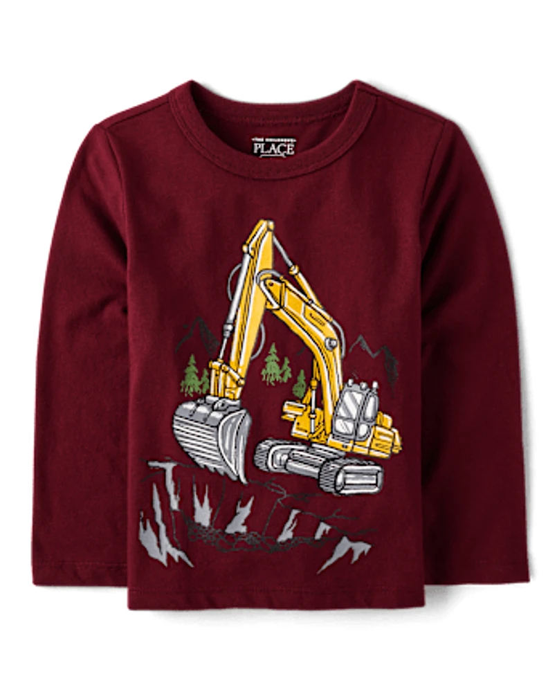 Baby And Toddler Boys Construction Vehicle Truck Graphic Tee