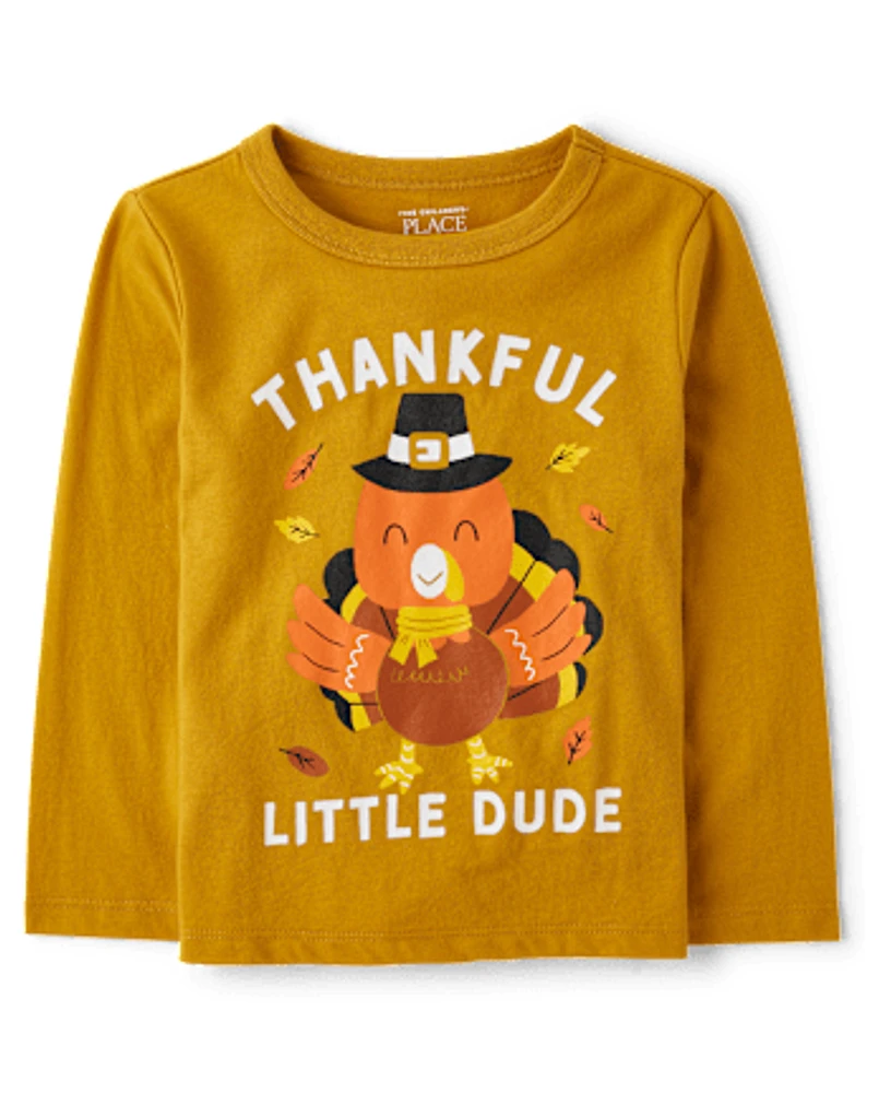 Baby And Toddler Boys Thankful Dude Graphic Tee