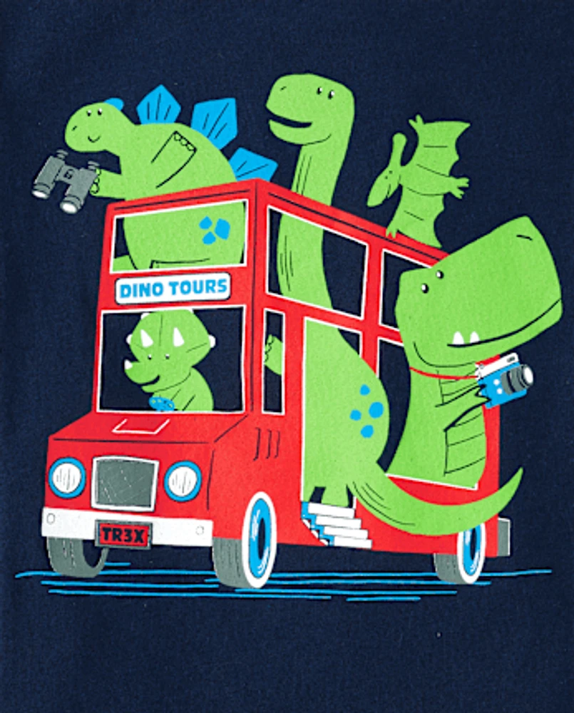 Baby And Toddler Boys Dino  Vehicle Graphic Tee 3-Pack