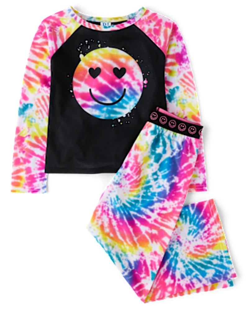 Girls Rainbow Happy Face Pajamas