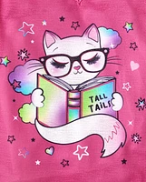 Girls Cat Reading Pajamas