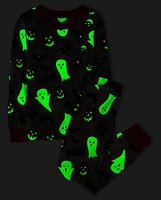 Unisex Kids Matching Family Glow Halloween Snug Fit Cotton Pajamas