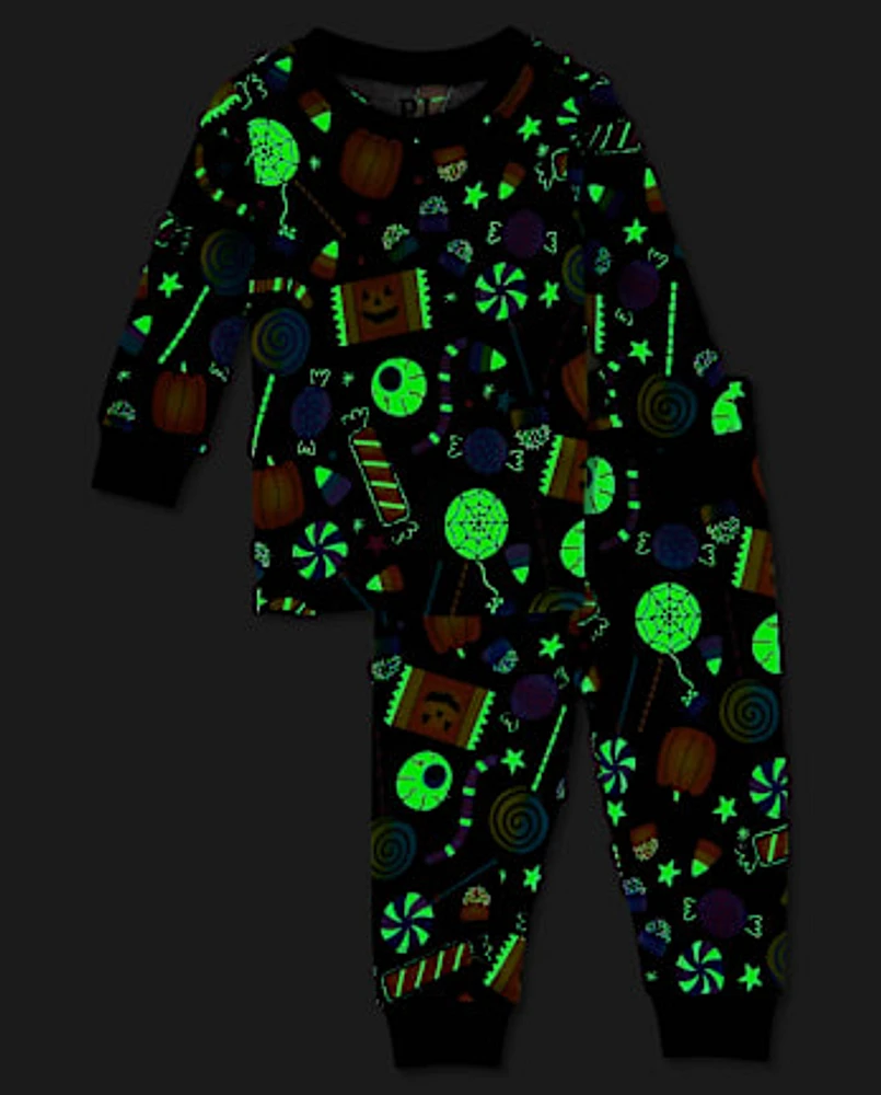 Unisex Baby And Toddler Glow Halloween Candy Snug Fit Cotton Pajamas