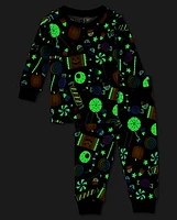 Unisex Baby And Toddler Glow Halloween Candy Snug Fit Cotton Pajamas