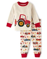 Unisex Baby And Toddler Tractor Snug Fit Cotton Pajamas