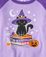 Baby And Toddler Girls Glow Cat Witch Snug Fit Cotton Pajamas