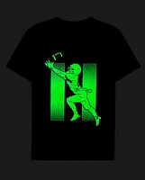Boys Glow Football Player Graphic Tee