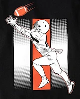Boys Glow Football Player Graphic Tee