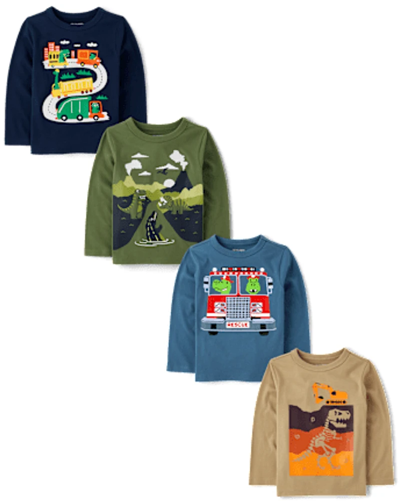 Baby And Toddler Boys Dino Graphic Tee 4-Pack