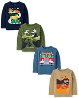 Baby And Toddler Boys Dino Graphic Tee 4-Pack