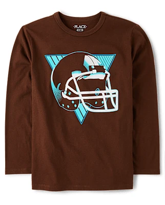 Boys Football Helmet Graphic Tee