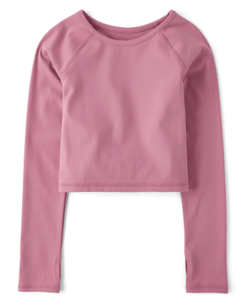 Girls Cropped Raglan Top