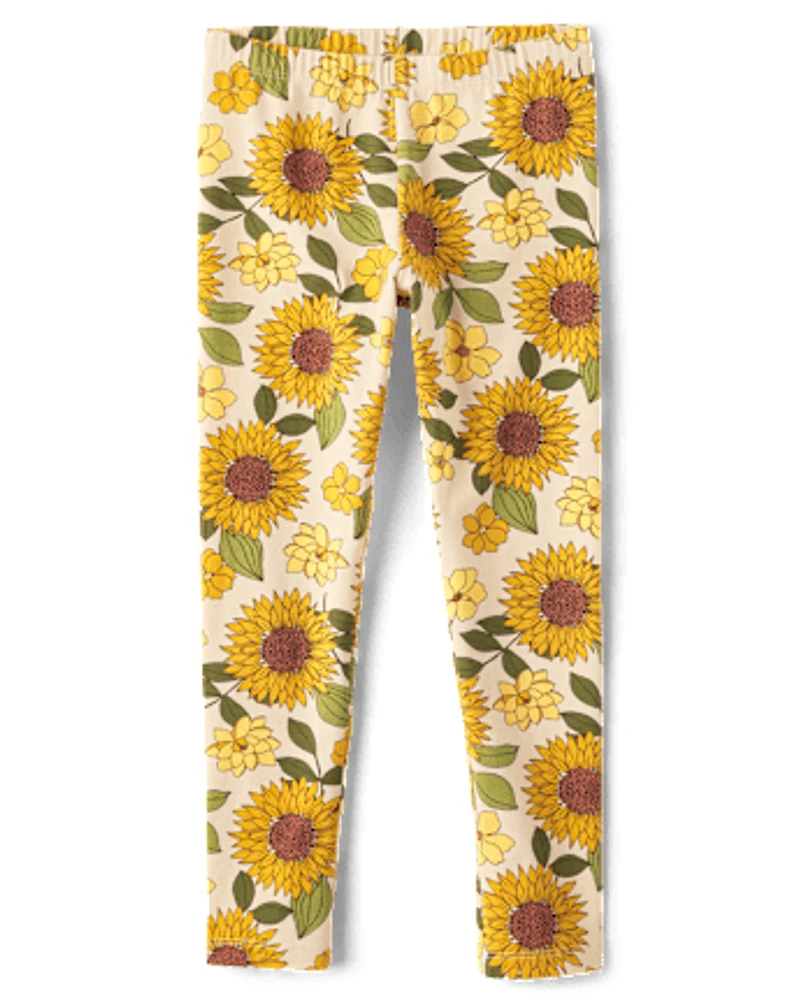 Girls Sunflower Leggings