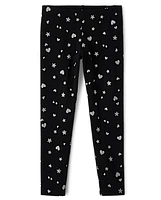 Fille Scintillant Heart Star Leggings