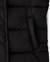 Girls Quilted Long Puffer Jacket