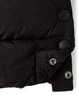 Girls Quilted Long Puffer Jacket