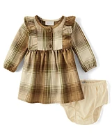 Baby Girls Matching Family Plaid Flannel Shirt Dress