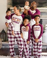 Femme Famille assortie Pyjama en coton et flanelle Thankful