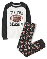 Boys Matching Family Football Snug Fit Cotton Pajamas