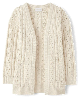 Girls Open Front Cardigan