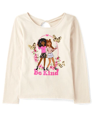 Haut graphique à dos torsadé pour fille