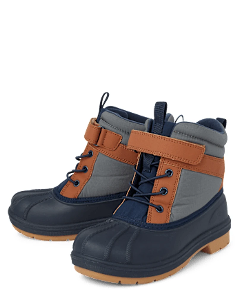 Boys Colorblock Lace Up Boots